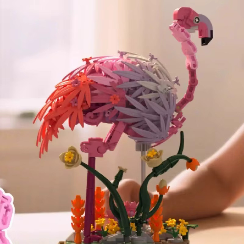 barweer MOC Kreative Tier Bausteine Flamingo Strauß, 516 Teile - Bild 3