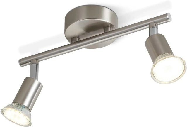 NETTLIFE Deckenstrahler aus Metall in Silber und Chrom, moderner LED-Deckenstrahler mit GU10-Fassung, verstellbar - Bild 1