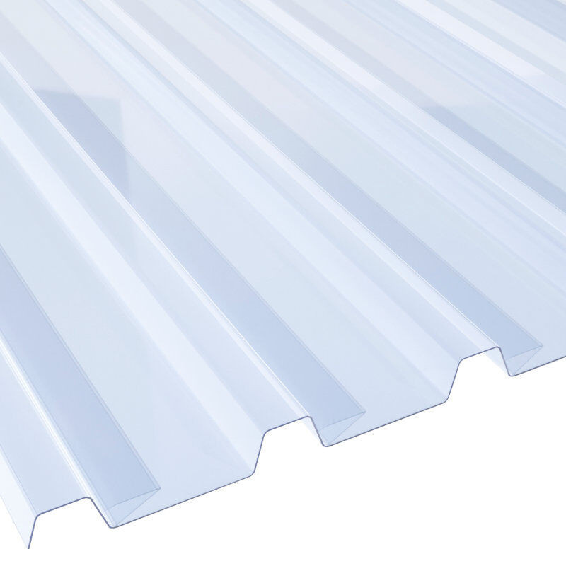 Lichtplatte Spundwand aus PVC von Friedrich von Lien AG, glasklar-bläulich, Breite: 95,5 cm, Stärke: 1,5 mm - Bild 1