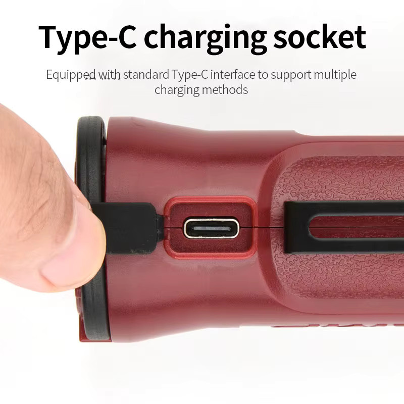 ESMARTER LED COB Arbeitslampe Rot, wiederaufladbare faltbare Taschenlampe mit 180 Grad Rotation, Magnet und Haken für Outdoor, Camping und Werkstatt - Bild 2