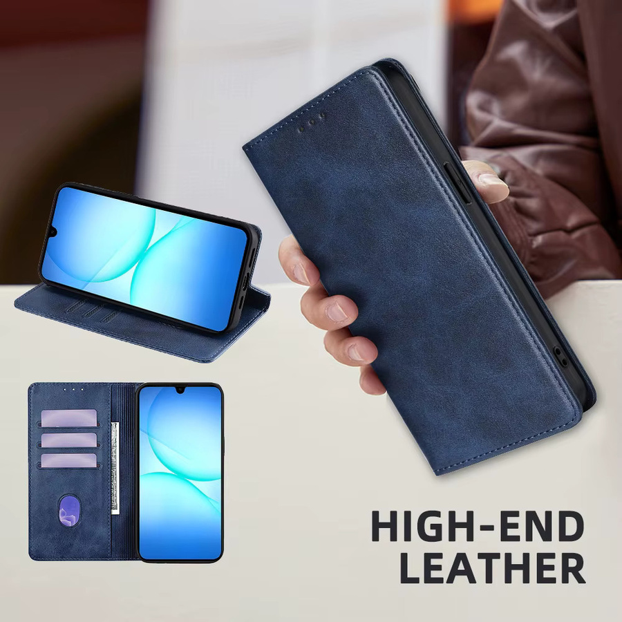 Samsung Galaxy A17 5G Leder Flip Case Business Wallet Cover in Braun mit Kartenfächern - Bild 3