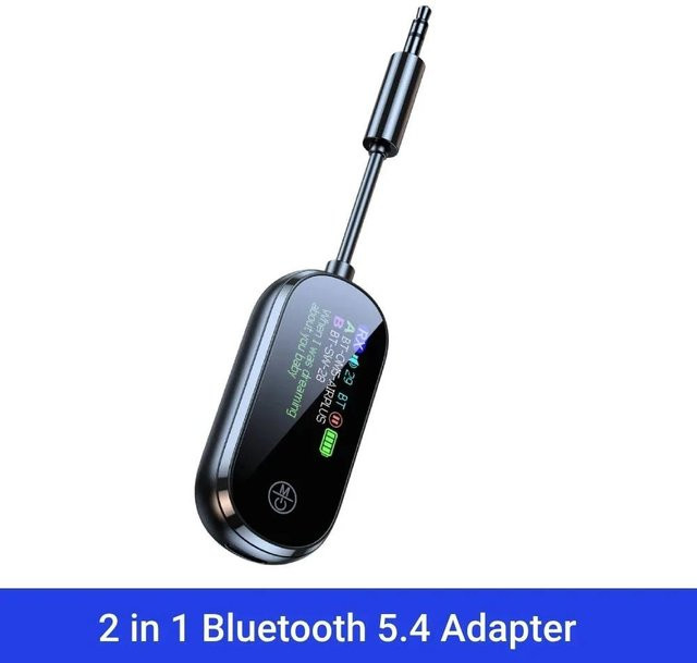 Meiteai-All 2-in-1 Bluetooth 5.4 Audio-Sender und Empfänger mit 3,5mm AUX Buchse und Mikrofon in Schwarz - Bild 1