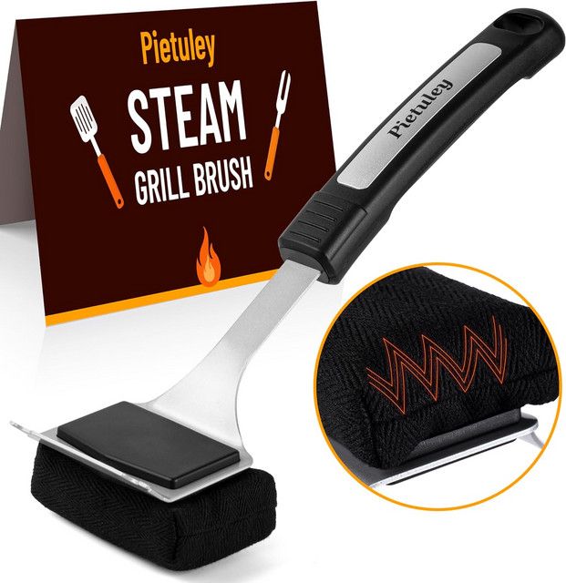 JIUAN Dampfgrillbürste mit Schaber und borstenfreiem Grillzubehör zur Grill- und Ofenreinigung - Bild 1