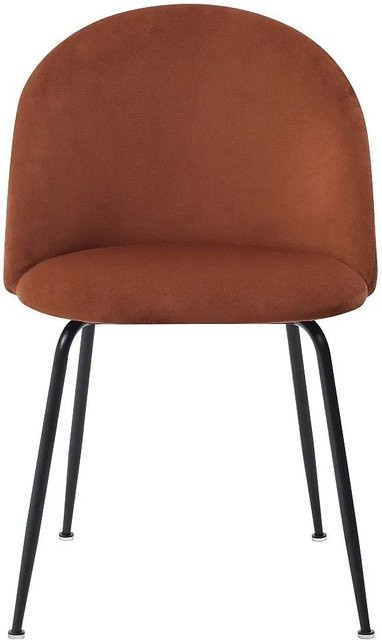 Vente-unique Stuhl Melbourne in Terracotta aus Samt mit Edelstahlgestell, Breite: 50 cm - Bild 1