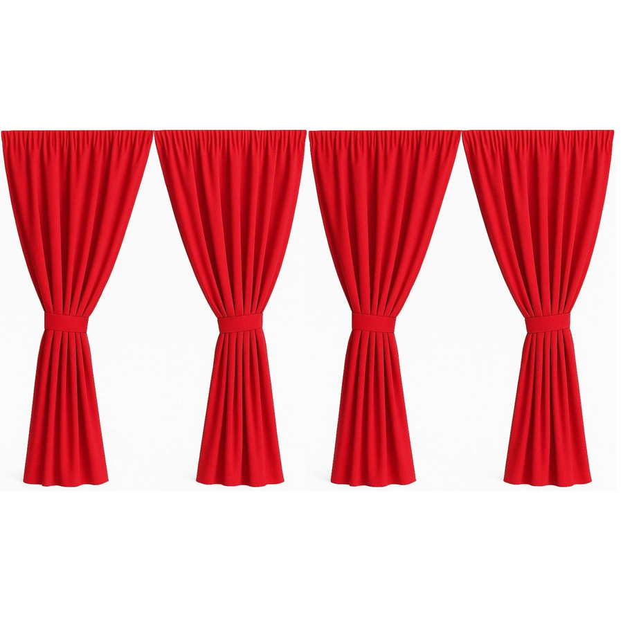 Setgarden Outdoor Vorhang für den Balkon, 4er Set, Rot, B: 155 cm, H: 220 cm - Bild 2