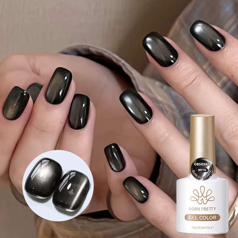 BORN PRETTY Magnetischer Gel-Nagellack, 10 ml, Schwarz, Glänzend - Bild 4