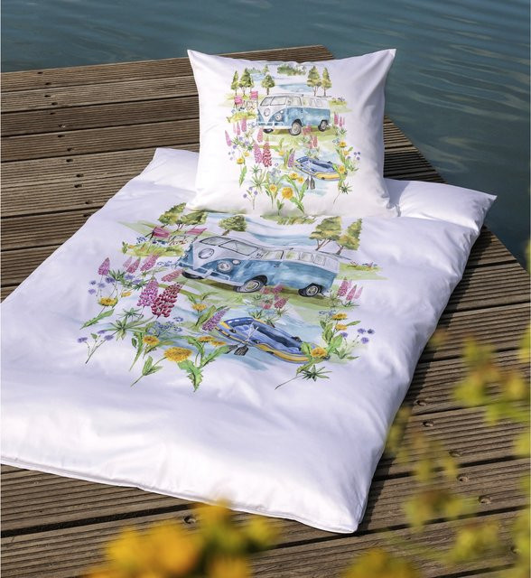 Janine Bettwäsche Modern Art aus Mako-Satin in Weiß, Größe S - Bild 1