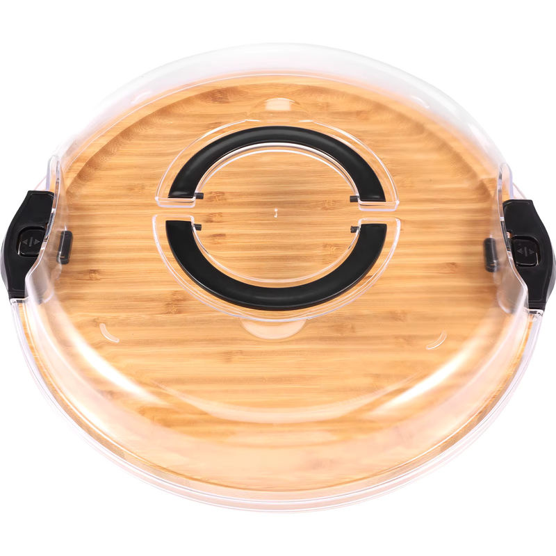 Willstar Rundes Charcuterie-Brett aus Holz mit Deckel und geteiltem Design in Braun - Bild 6