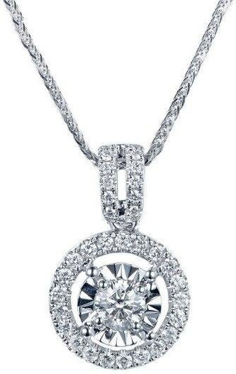 Halskette 925 Silber, Moissanite Anhänger, Zirkonia, Damen, grau - Bild 1