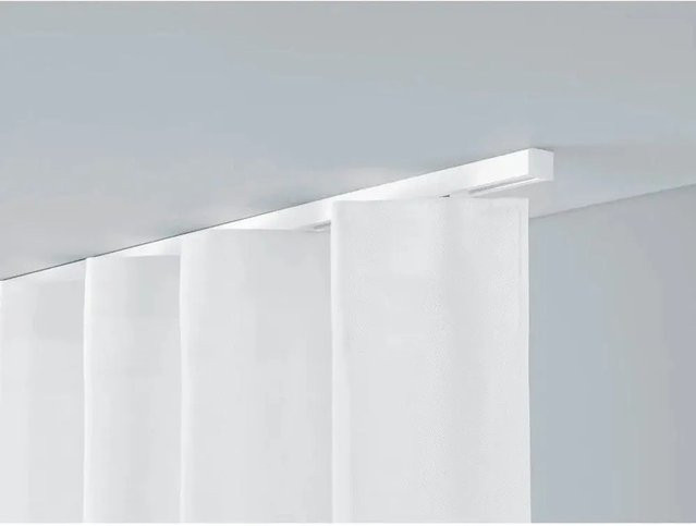 Deco-Raum Gardinenschiene Square nach Maß, 1-Lauf, gerade, Deckenmontage, Weiß, Länge: 140 cm - Bild 1
