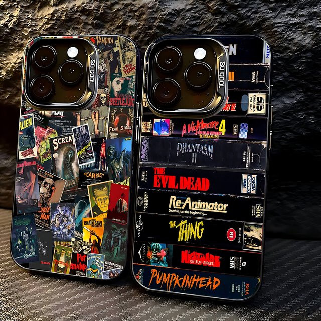 Potdemiel Handyhülle mit Top 10 Horrorfilm-Design für iPhone, matte Rückseite, Multicolor - Bild 1