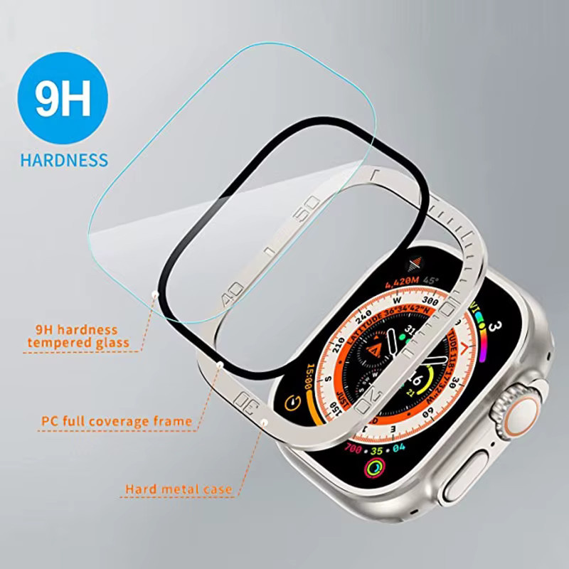 Apple Displayschutzfolie für Apple Watch Ultra, Edelstahl, Silber - Bild 4
