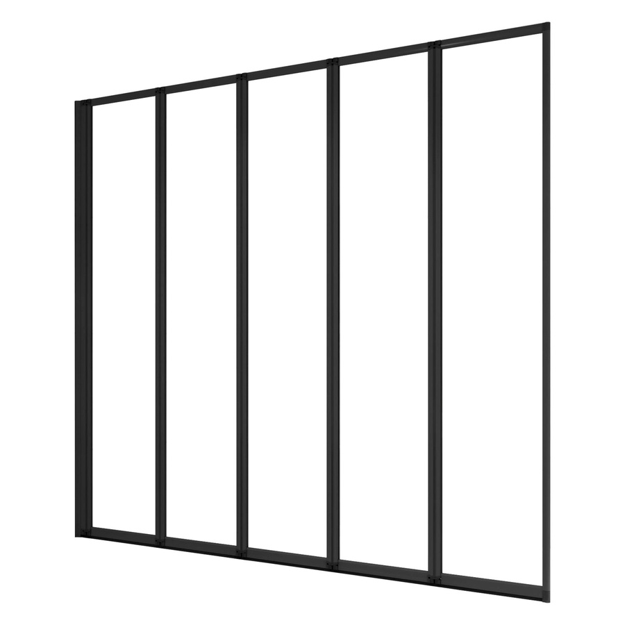 AICA 5-teilige Badewannenfaltwand aus Glas in Schwarz und Transparent, Breite: 120 cm, Höhe: 140 cm - Bild 2
