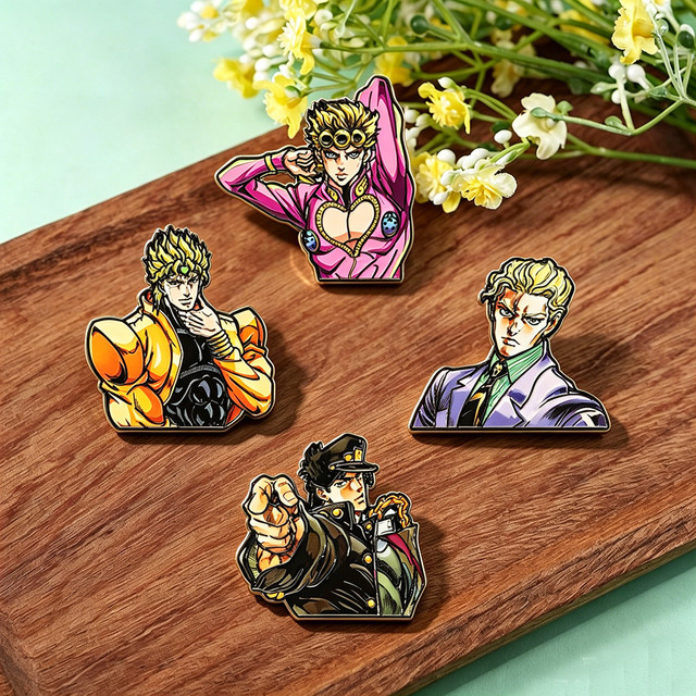 Bandai JoJo, 4-teiliges Set, Emaille-Anstecknadeln, Metall, Bunt / Mehrfarbig - Bild 1