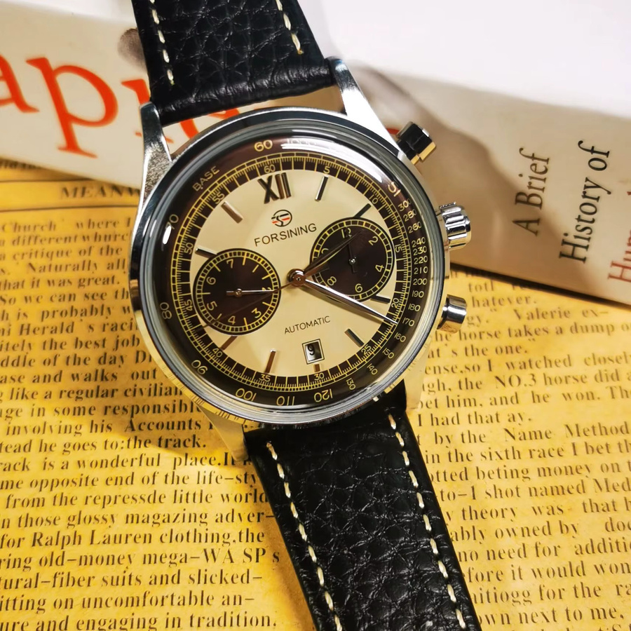 Forsining Armbanduhr Automatik, Edelstahl, Leder, Herren - Bild 5