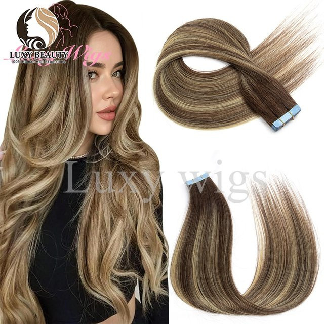 luxy beauty Tape In Haarverlängerungen Echthaar, 20 Stück, Schwarz - Bild 1