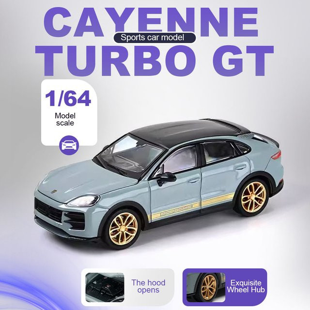 MAKEDA Cayenne Turbo GT 911 GT3, Spielzeugauto, 1:64 Maßstab, Metall, Gummi - Bild 1