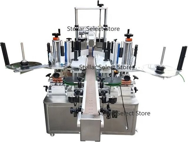 Halbautomatische Heißkleber-Etikettiermaschine für Schrumpffolien und Flaschen in Silber aus Metall - Bild 1
