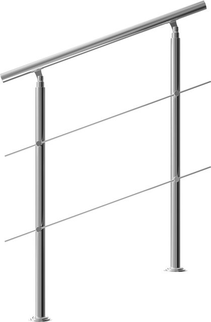 Monzana Treppengeländer aus Edelstahl in Silber, Höhe: 107 cm - Bild 1