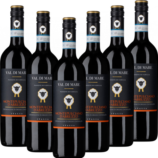 Spinelli Montepulciano d Abruzzo DOC Val di Mare Rotwein trocken 6 x 0,75 l - Bild 1