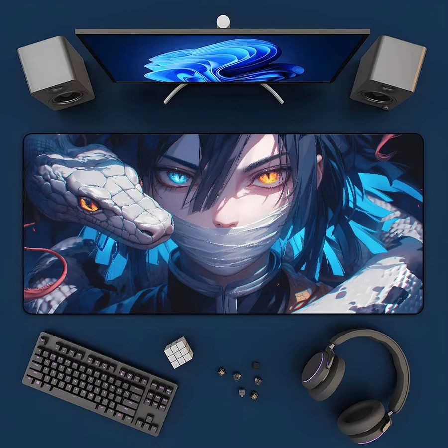 Bandai Demon Slayer Inosuke Anime Gaming-Mauspad, große Schreibtischunterlage aus Gummi in Multicolour - Bild 2