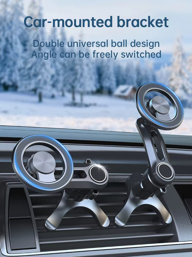 Magnetische Handyhalterung für das Auto mit Metallhaken zur Lüftungsschlitz-Befestigung in Schwarz, kompatibel mit iPhone 17/16/15/14/13 Serie und allen Smartphones - Bild 4