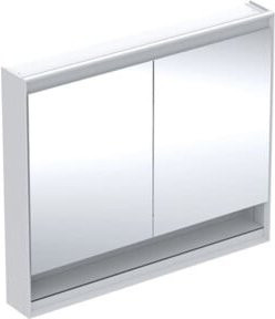 Geberit Spiegelschrank One in Weiß mit 2 Glastüren, integrierter LED-Beleuchtung und Sensor-Schalter, B/H/T: 105 x 90 x 15 cm - Bild 1