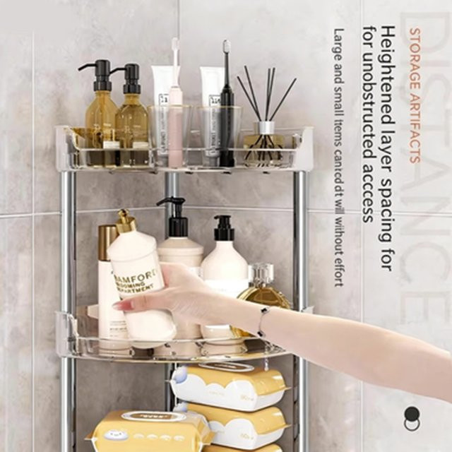 Freistehendes Eckregal für das Badezimmer von Untior in Transparent - Bild 1