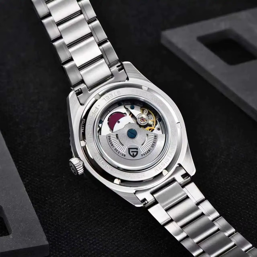 Pagani Design Armbanduhr Edelstahl, Saphirglas, Schwarz, Unisex - Bild 5