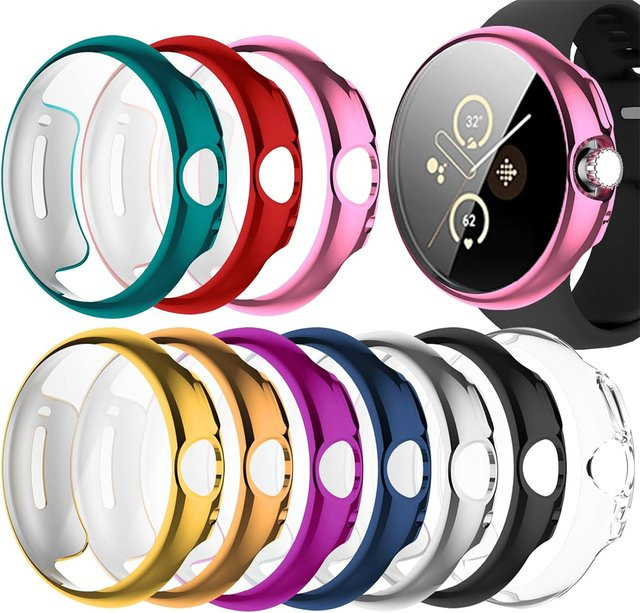 LCAPLE Hülle für Google Pixel Watch 2, Displayschutzfolie, Schwarz, Unisex - Bild 1