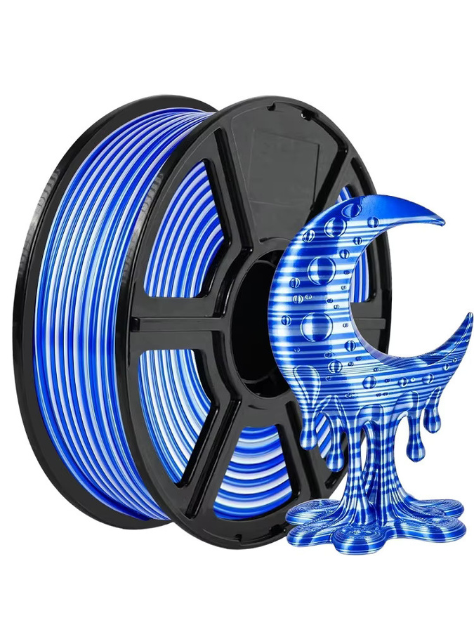 3D Maliang Twist Farbwechsel Filament Seide PLA 1,75 mm, mehrfarbig Silber Blau, glänzend für FDM 3D-Drucker - Bild 7