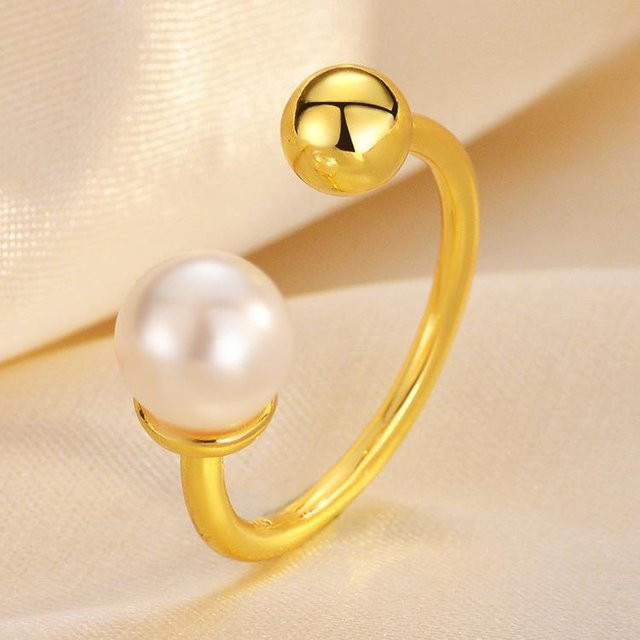 Lucky Star Jewelry Perlenring, Kupfer, Gold, Damen, verstellbar - Bild 1