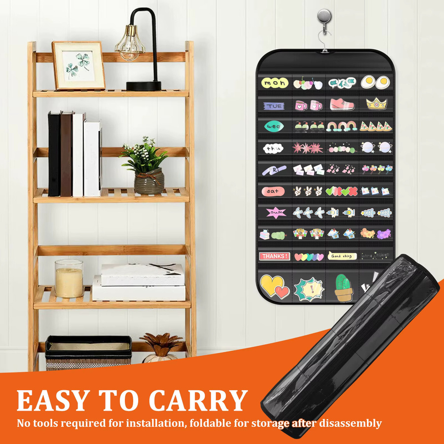 Willkey Aufkleber Display Organizer aus Kunststoff, Schwarz, 2/4 Stück - Bild 2