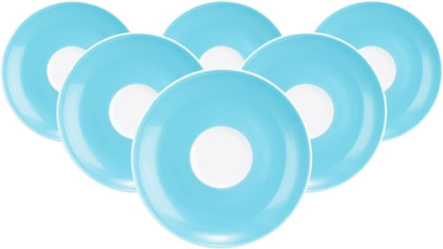 Seltmann Weiden Espressountertassen Liberty Pure Colors Blau aus Porzellan 6er Set Durchmesser: 12 cm - Bild 1