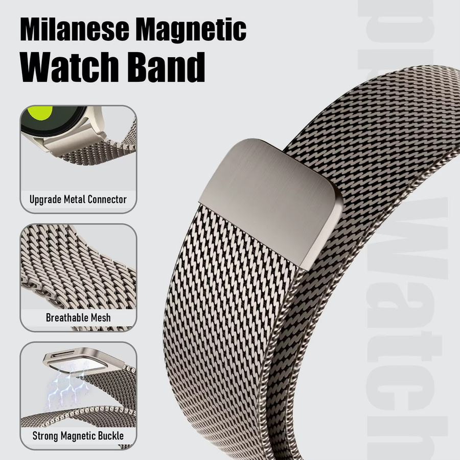 Uhrenarmband Metall-Magnetarmband, 20 mm, 22 mm, Unisex - Bild 3