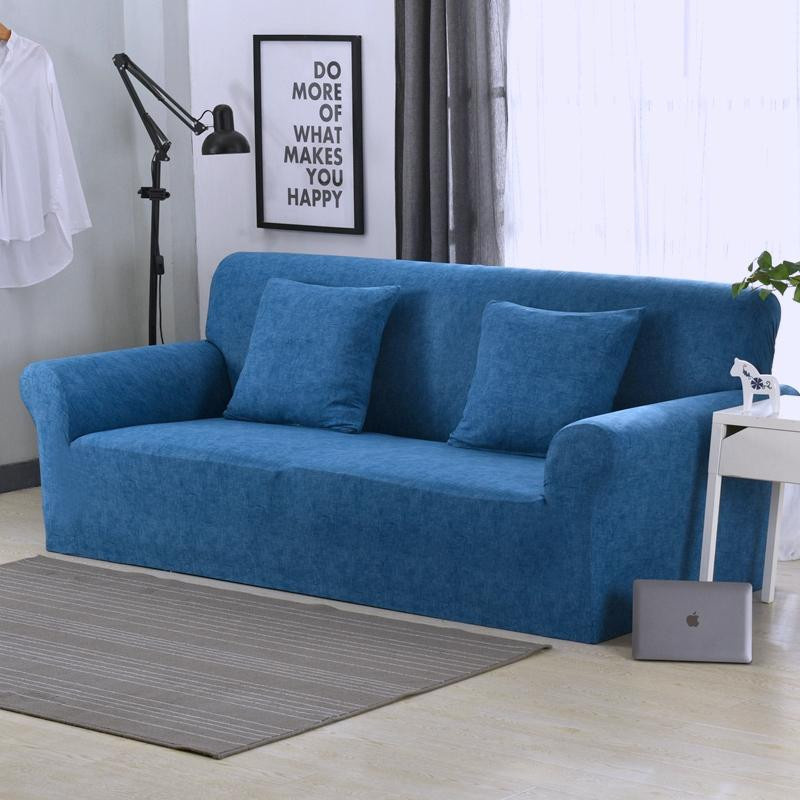 Housmife Elastischer Sofabezug aus Spandex mit geometrischem Design in Blau, Universal Sektionaler Couchbezug für 1-Sitzer, Breite: 90-140 cm - Bild 3