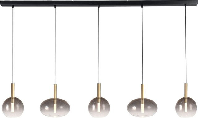 Masterlight Lido LED-Pendelleuchte 5-flammig in Gold und Rauchglas mit dimmbarer Funktion - Bild 1