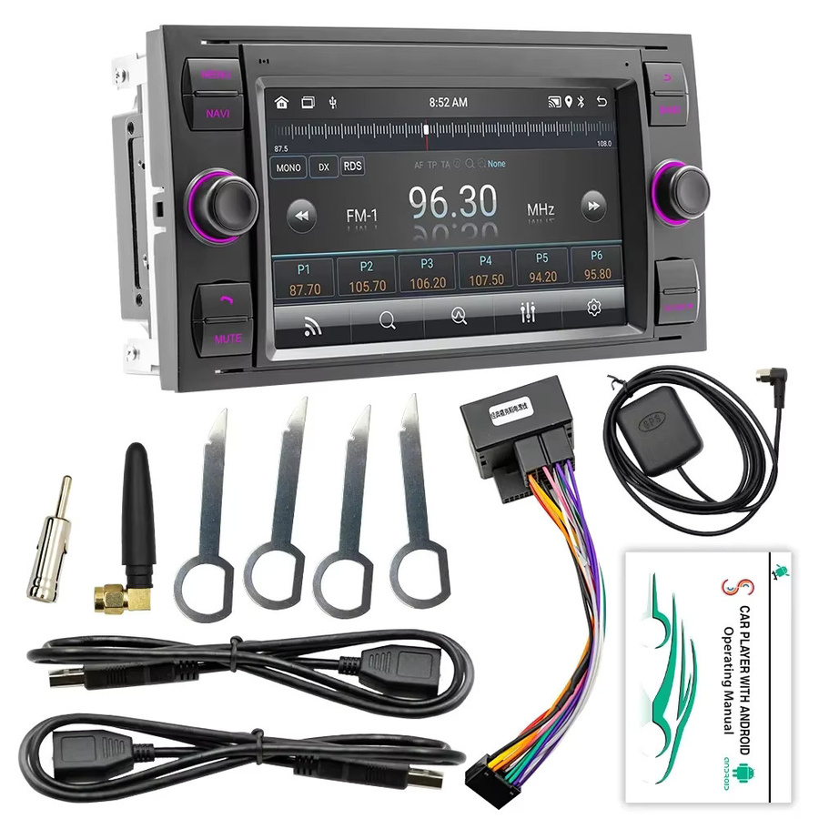 Icreative 2Din Android Autoradio mit GPS und Carplay in Schwarz für Ford Focus, Mondeo, S-Max, C-Max, Kuga, Galaxy, Fiesta, Transit, Fusion und Connect - Bild 3