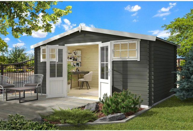 Lasita Gartenhaus Boston Satteldach grüngrau lasiert B/H/T: 518,5 x 245,1 x 312 cm - Bild 1