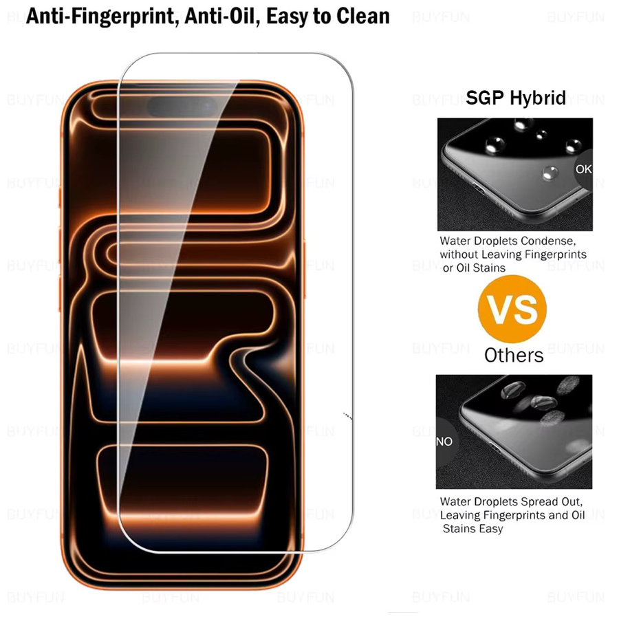 2 Stück Displayschutzfolie aus gehärtetem Glas für Apple iPhone 17 Pro Max, iPhone 17 Pro und iPhone 17 Air, transparent - Bild 2