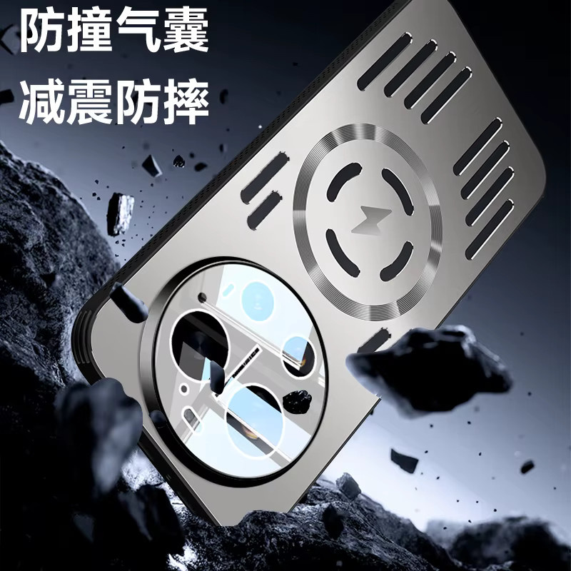 Evolou MagSafe Schutzhülle aus Aluminiumlegierung für Xiaomi 17 Ultra in Grün, stoßfestes Metall Case mit Wärmeableitung - Bild 5