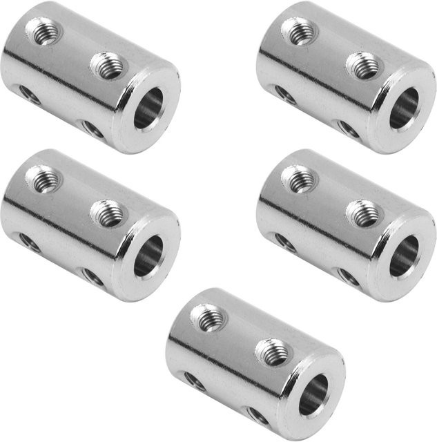 CosyHome 5 Stück Flexible Wellenkupplung 6 auf 6 mm aus Stahl in Silber für Motorwellenverbinder und Getriebe - Bild 1