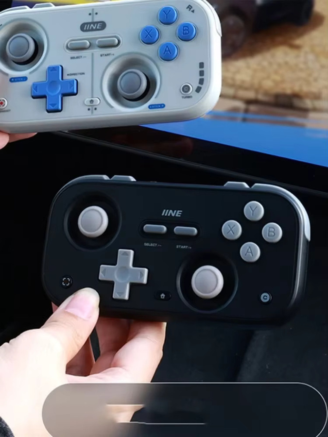 IINE Mini Pocket Retro Game Controller für Nintendo Switch, PC, iOS und Android in Grau mit Hall-Joysticks und höhenverstellbaren Tastenkappen - Bild 7