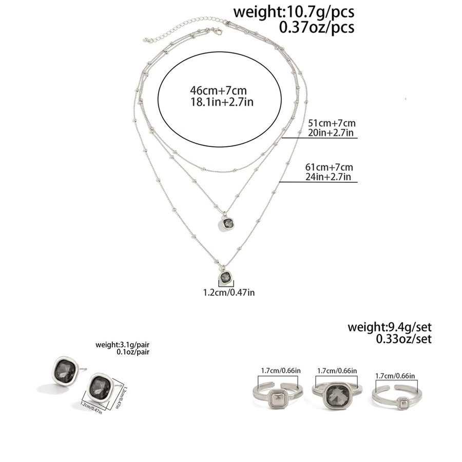 Salircon Schmuck-Set, Acryl, Schwarz, Damen - Bild 2