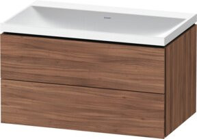 Duravit L-Cube Möbel-Set Badezimmer in Nussbaum Natur mit 2 Schubladen, Wandmontage, B/T/H: 80 x 48 x 48 cm - Bild 1