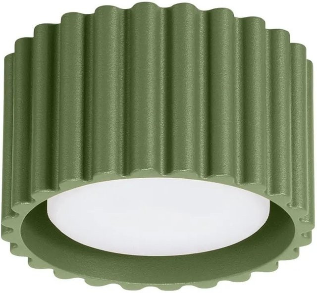 Licht-Erlebnisse Aufputz Deckenlampe rund aus Aluminium in Grün für GX53, Durchmesser: 10 cm - Bild 1