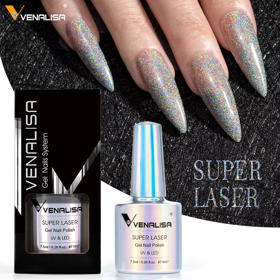 Venalisa Super Laser Nagelgel, 7,5 ml, Glitzer Effekt, Schimmernd - Bild 2