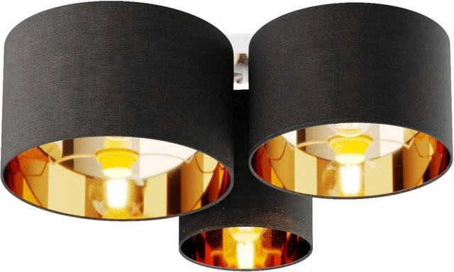 Lindby Deckenlampe Laurenz 3-flammig Modern aus Alu und Textil in Alu-grau/Silber, E27, runde Form - Bild 1