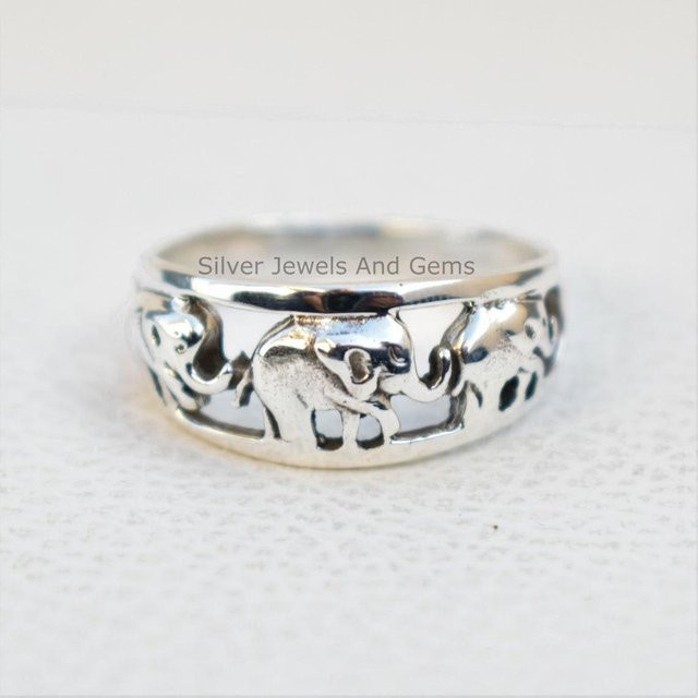 Silver Jewels and Gems Elefantenring, 925 Silber, Damen - Bild 1