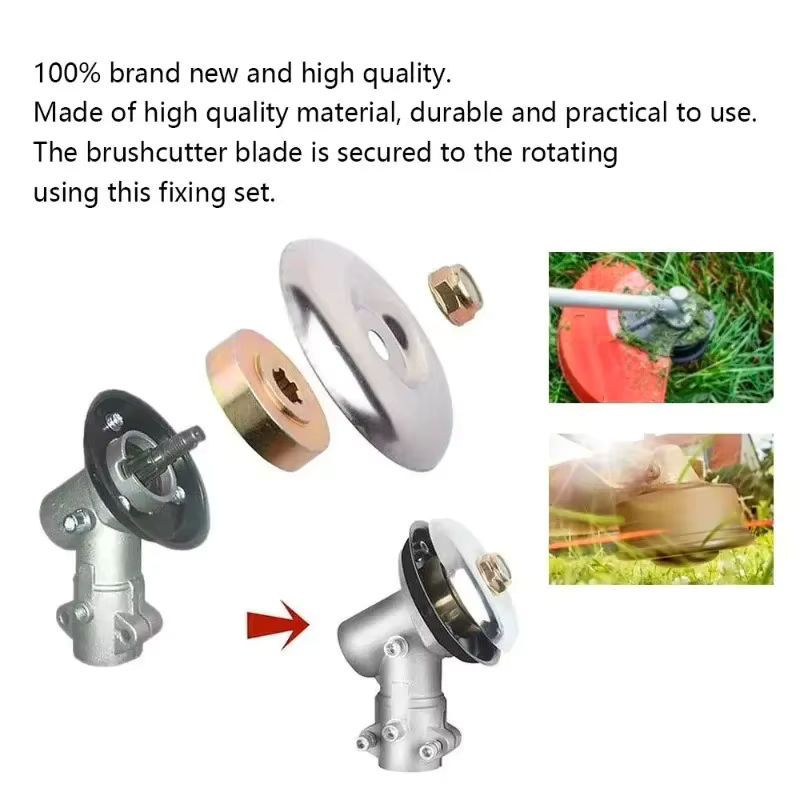 LUSQI Rasenmäher-Adapter-Muttern-Set 4-in-1 Trimmerkopf-Befestigungsset in Silber, kompatibel mit 3T/4T/60T Klingen für Rasen- und Grasschnitt - Bild 4